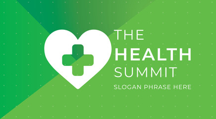 Fototapete - logo graphic design of annual event summit and title made for the healthcare medical theme - annual convention for doctors and nurses