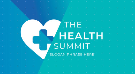 Fototapete - logo graphic design of annual event summit and title made for the healthcare medical theme - annual convention for doctors and nurses