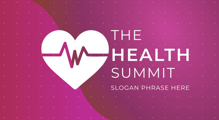 Fototapete - logo graphic design of annual event summit and title made for the healthcare medical theme - annual convention for doctors and nurses