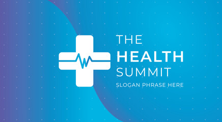 Fototapete - logo graphic design of annual event summit and title made for the healthcare medical theme - annual convention for doctors and nurses