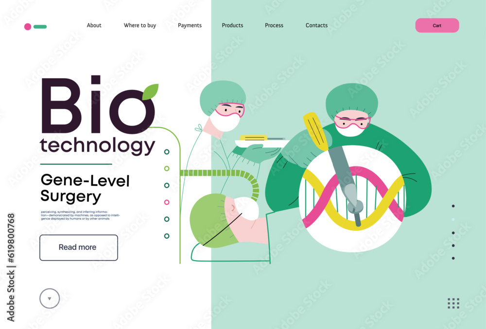 Vetor Bio Technology, Gene-Level Surgery -modern flat vector concept ...