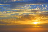 Fototapeta Zachód słońca - Beautiful sky at sunset. Interesting play of colors.
