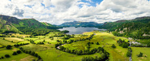 Derwentwater Lake From A Drone, Portinscale, Keswick, Lake District, Cumbria, England