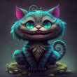 Blue Cheshire Cat  Illustration