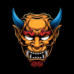 Wall Mural - scary devil mascot illustration