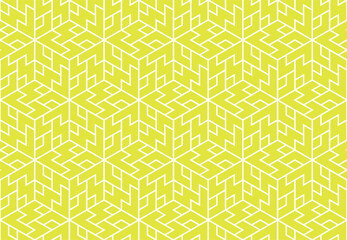 The geometric pattern with lines. Seamless vector background. White and yellow texture. Graphic modern pattern. Simple lattice graphic design