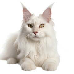 maine coon cat isolated on transparent background