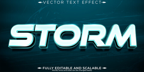 Storm text effect, editable hurricane and disaster text style