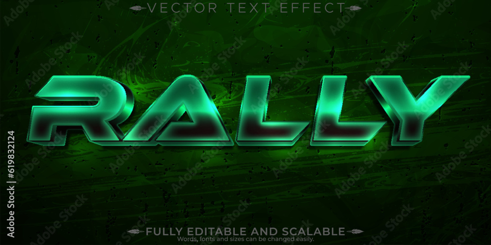 Rally text effect, editable fast and sport text style Stock Vector ...