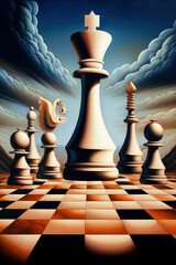 chess in the style of optical illusion paintings painting