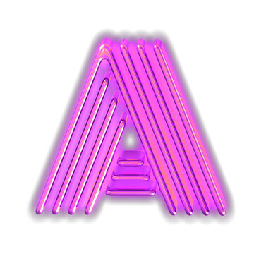 Purple luminous symbol. letter a