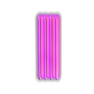 Purple luminous symbol. letter i