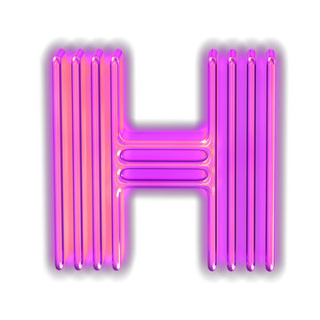 Purple luminous symbol. letter h