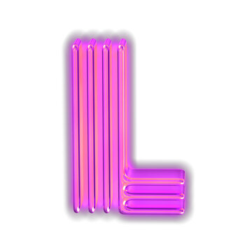 Purple luminous symbol. letter l