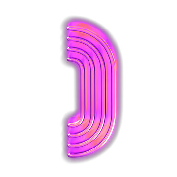 Purple luminous symbol