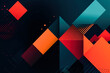 © ADDICTIVE STOCK - Generative AI illustration of red and blue colored geometric shapes pattern representing abstract background