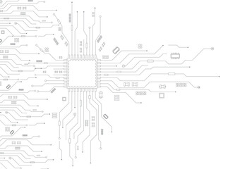 Aufkleber - Abstract Technology Circuit board background. Grey white Abstract technology background. Digital technology with plexus background and space for your text	

