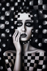 depression in the style of optical illusion painting