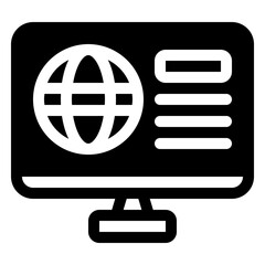 Poster - Globe Icon. Digital marketing concept. Outline icon