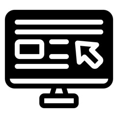 Poster - Computer Icon. Digital marketing concept. Outline icon