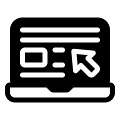 Poster - Laptop Icon. Digital marketing concept. Outline icon