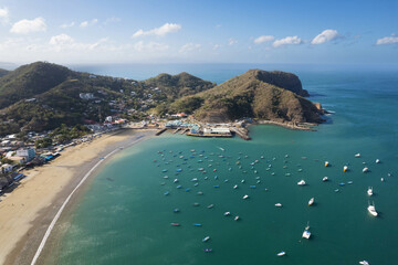 Canvas Print - Panorama of San Juan Del Sur  bay