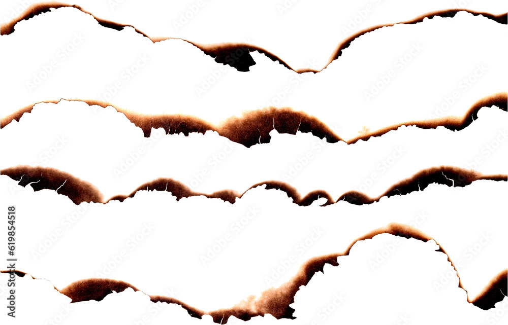 Clean Burned Paper Design Paper burned isolated on white background with clipping path Stock ...