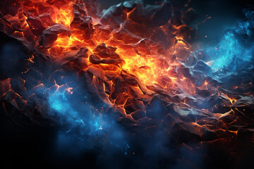 Poster - An experimental digital artwork that uses digital manipulation techniques to create abstract representations of lightning. Generative AI.