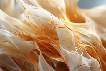 Aufkleber - A close-up image of a silky white cocoon, showcasing the delicate threads tightly woven together.  Generative AI.