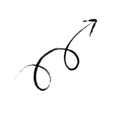 Wall Mural - arrow png, paint brush strokes arrow illustration