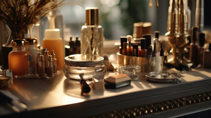 Poster - Luxury cosmetics on the table