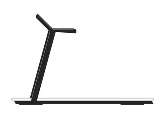 Poster - Treadmill sport equipment flat monochrome isolated vector object. Gym equipment for running. Editable black and white line art drawing. Simple outline spot illustration for web graphic design
