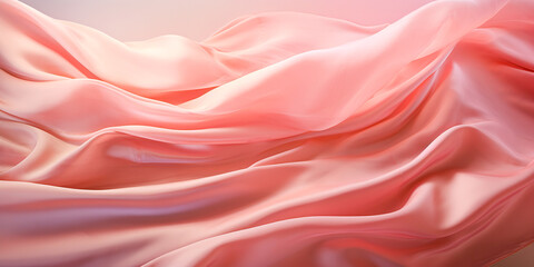 Pink silk cloth is floating background