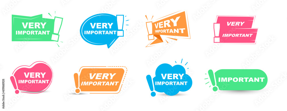 Important Message Box Design Important message sign. Frame with text and exclamation mark Stock ...