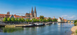 Regensburg Germany, panorama city skyline at Old Town Altstadt and Danube River