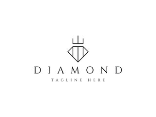 Wall Mural - luxury diamond jewelry king queen logo design