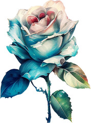 Wall Mural - Watercolor floral roses png transparent background Generative AI