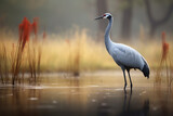 Fototapeta  - A lone crane in the forest