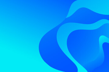 Poster - Blue gradient wave background. Waves vector wallpaper.
