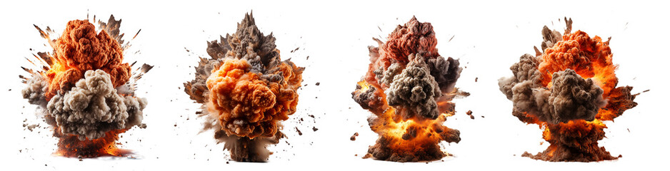 Poster - Isolated background warhead explosion.PNG file.Generated with AI.