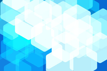 Poster - Abstract bright white blue rounded cubes background