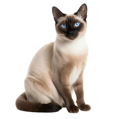 siamese cat isolated on transparent background 