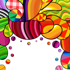Poster - Bright paisley splash. Ethnic carnival background. Vector retro abstract ornament pattern.