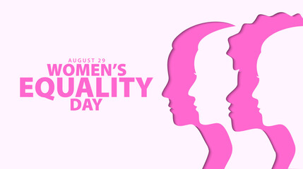 Wall Mural - Women's equality day, August 26. Women equality paper cut design. Greeting card, banner, poster, background. Vector illustration