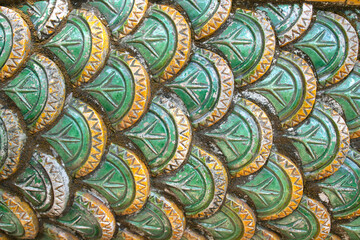 Sticker - Naga scales from the statue of Naga in temple from thailand