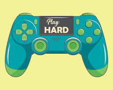 Joystick Controller, Analog Joystick, And Game Pad Stick Illustration.For T-shirt Prints And Other Uses.
