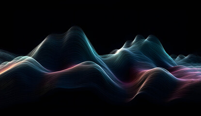 Poster - Abstract background with dynamic wave. Modern illustration for poster, banner, brochure. Generative AI.