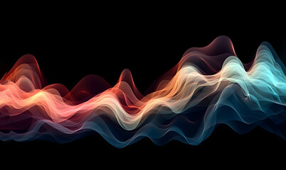 Poster - Abstract background with dynamic wave. Modern illustration for poster, banner, brochure. Generative AI.