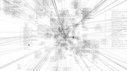 The black digital virus multiplies on a white background.