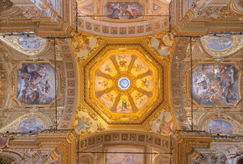 Poster - GENOVA, ITALY - MARCH 5, 2023: The cupola of the church Basilica di Santa Maria delle Vigne by Giuseppe Paganelli and Santo Tagliafichi from 18. cent.